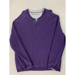 Tommy Bahama‎ Reversible Classic Solid Sweater (Men's Large) Gray/Purple